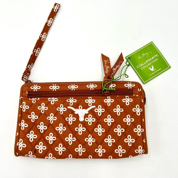 Vera Bradley Handbags - Vera Bradley University of Texas Front Zip Wristlet